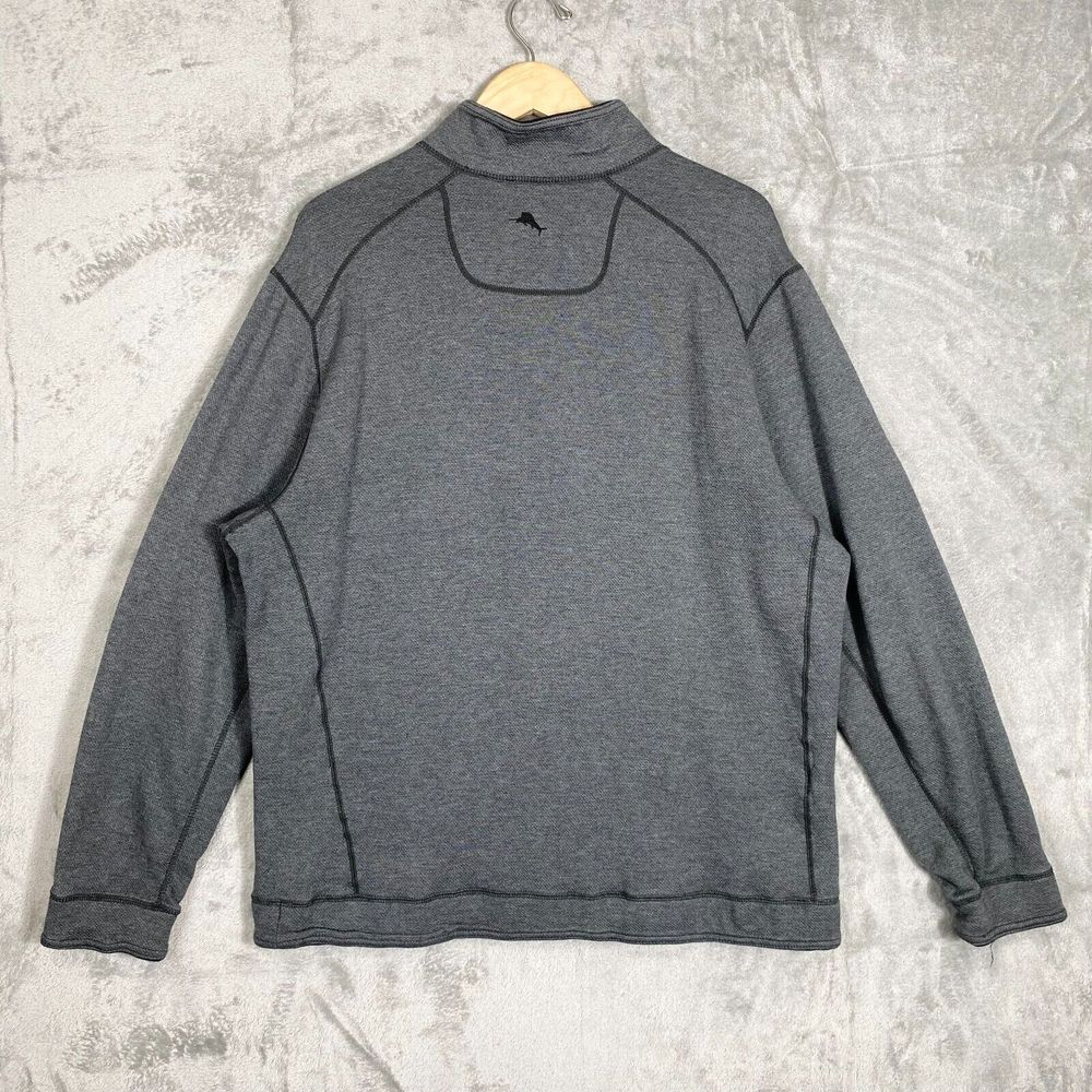 Tommy Bahama Sweater Men L Reversible Tencel Lyocell 1/4 Zip Mock‎ Neck Pullover - Picture 2 of 9